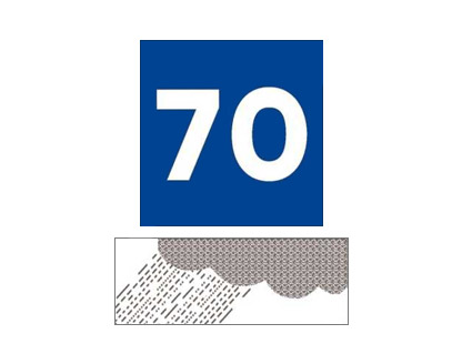 Esta señalización recomienda circular a 70 kilómetros por hora...