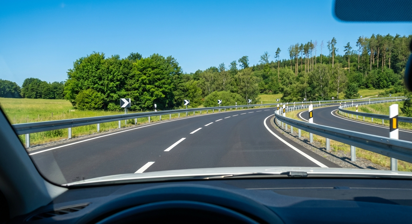 En esta curva pisa el freno muy fuerte. ¿Hay peligro?