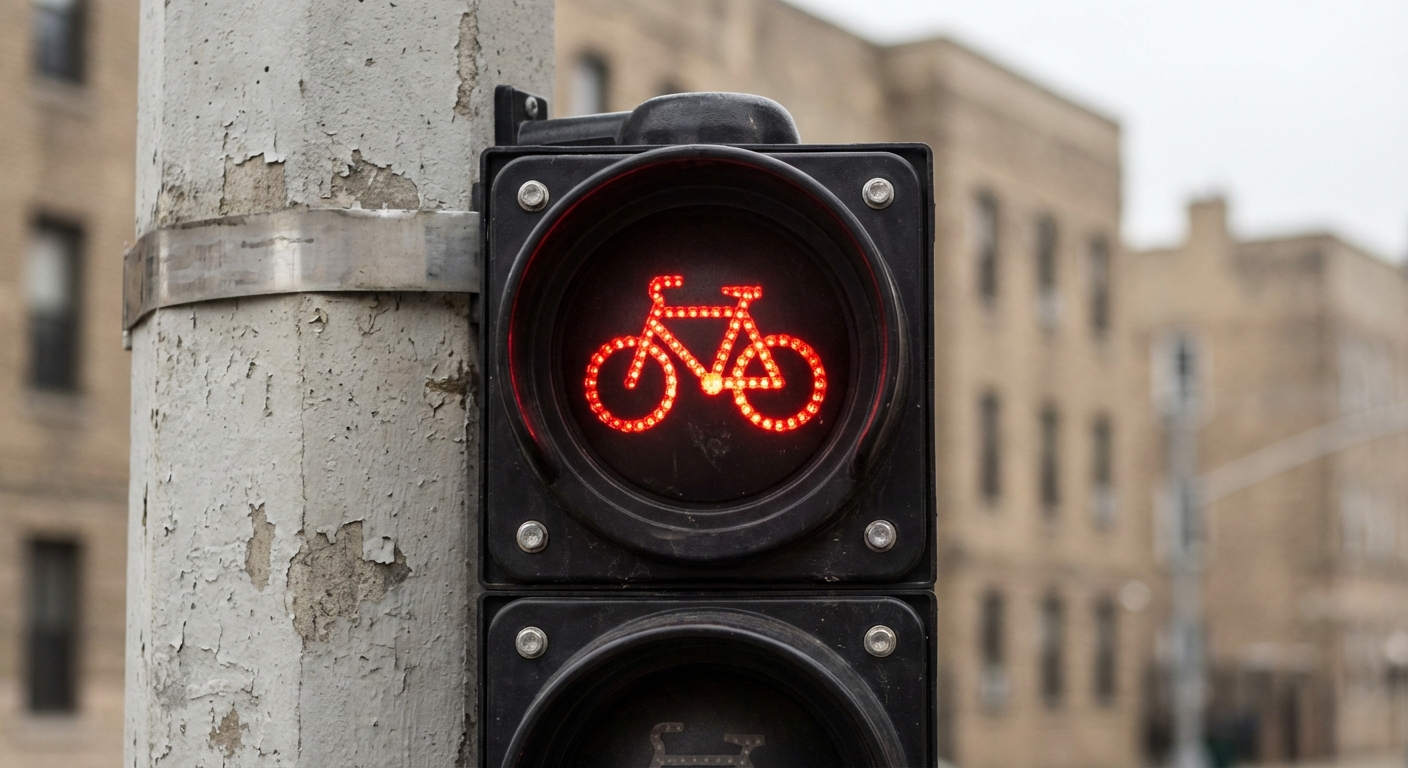 El conductor de un ciclomotor, ¿debe detenerse ante este semáforo?