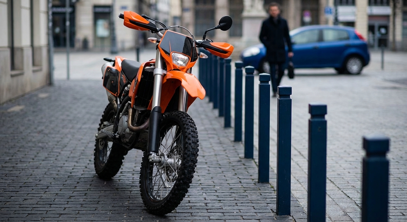 ¿Es correcto el lugar donde está estacionado el ciclomotor?