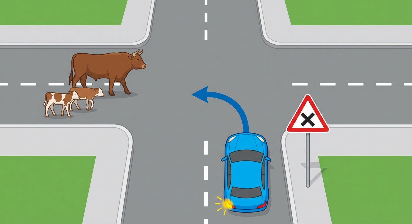 En este cruce, ¿qué usuario de la vía tiene preferencia?