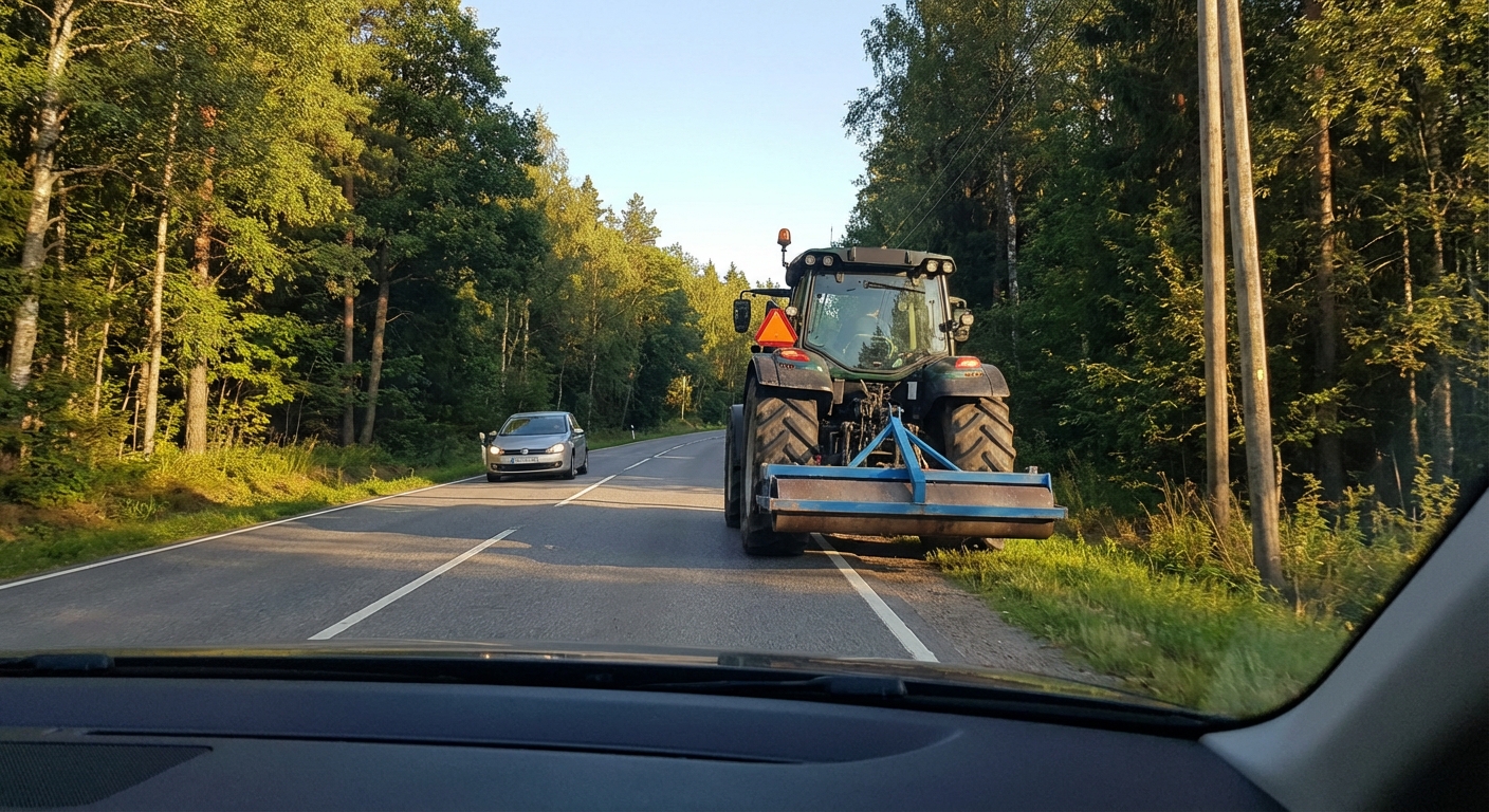 El tractor de menos de 3.500 kg de M.M.A, ¿circula correctamente por el arcén?