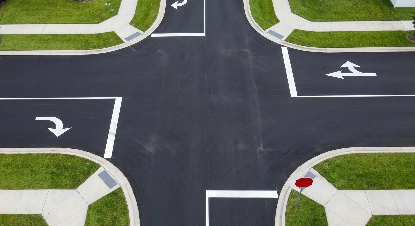 Ante la presencia de una señal de detención obligatoria en esta intersección, ¿en qué punto exacto deben parar su vehículo los conductores?