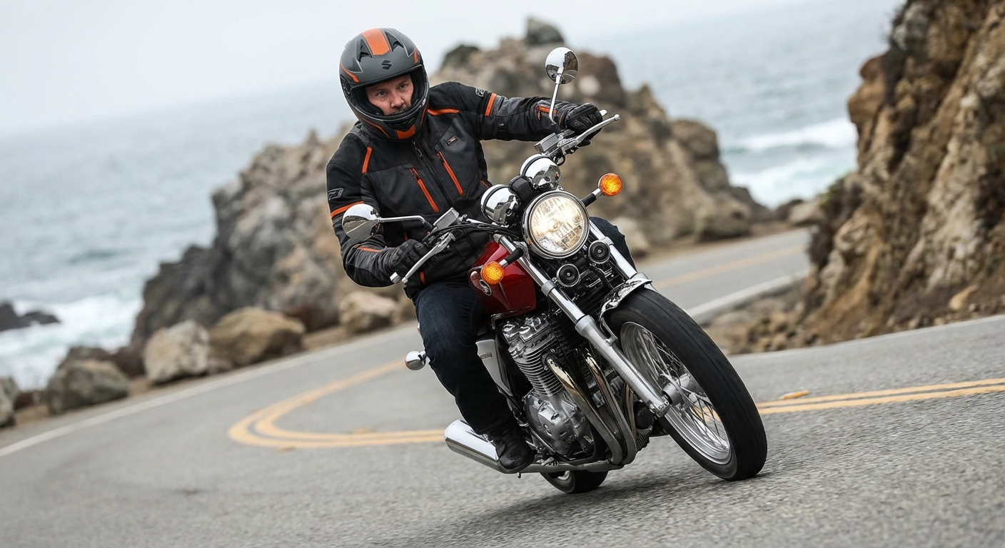 ¿Sobre qué rueda actúa el dispositivo de frenado que se encuentra ubicado en el manillar de una motocicleta?