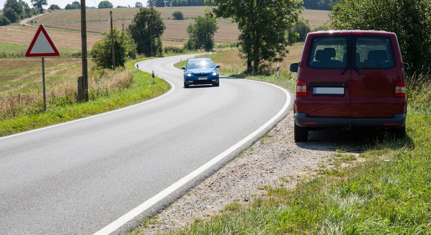 Si circula por una carretera de escasa anchura y desea realizar un cambio de sentido, ¿en qué lugar de la vía debe posicionarse para no entorpecer la marcha de otros vehículos?