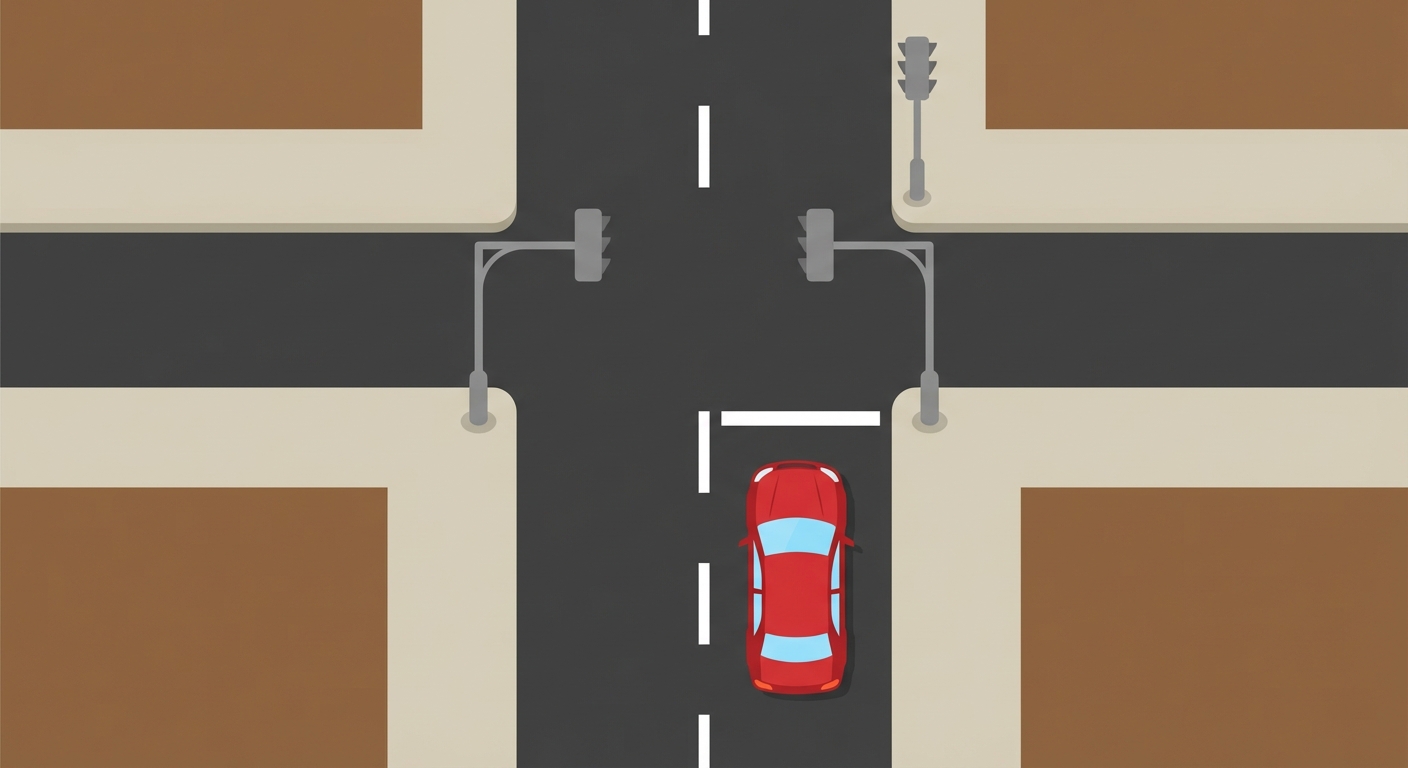 El semáforo de la derecha está verde y el de la izquierda está rojo. ¿Qué debe hacer para continuar de frente?