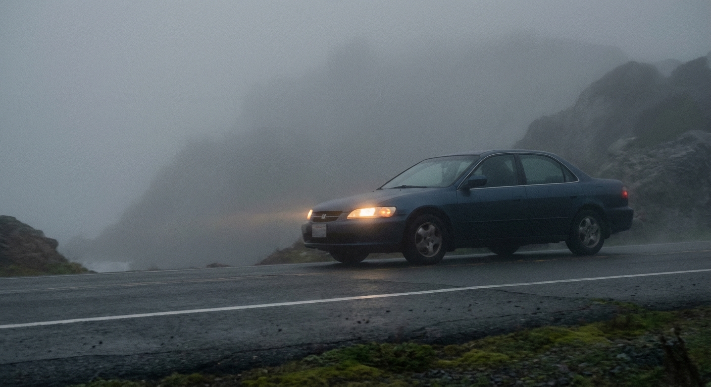 Si circula con su turismo bajo una niebla densa, ¿qué luces antiniebla le obliga la normativa a llevar encendidas?