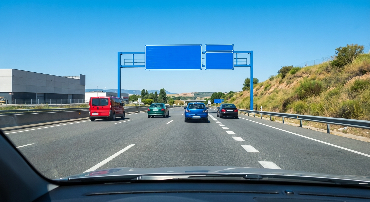 Al transitar por una autopista de tres carriles en la que el situado más a la derecha está totalmente libre, ¿por cuál de ellos se realiza la marcha de forma habitual?