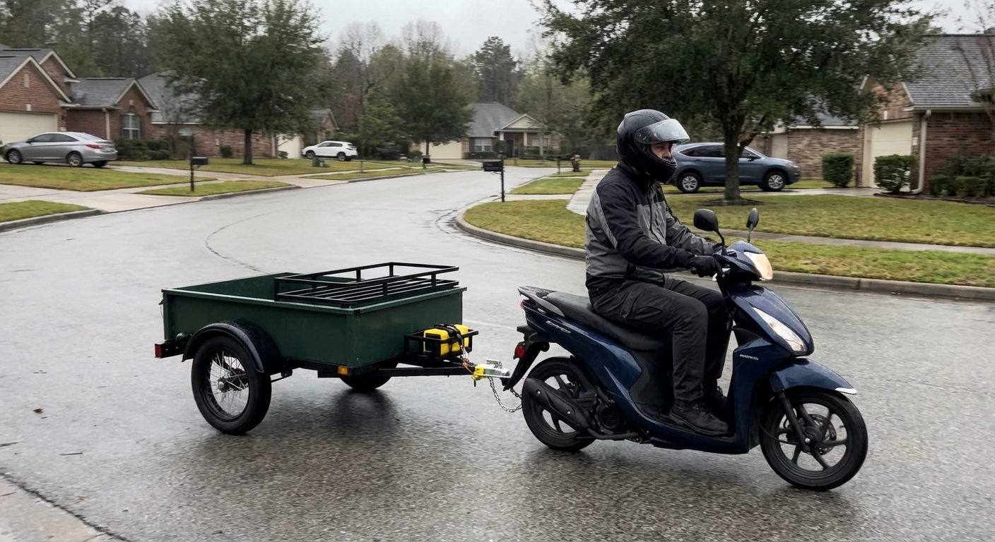 ¿Podemos transportar personas en un remolque arrastrado por un ciclomotor?