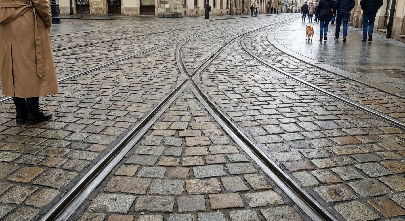¿De qué manera debe cruzarse un raíl con una motocicleta para que, mediante el ángulo formado por las ruedas con dicho elemento, se reduzca al mínimo el riesgo de sufrir una caída?