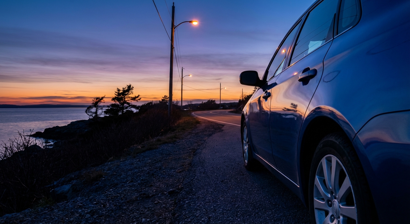 Aún es de día, pero ya se ha puesto el sol. ¿Qué luces debe encender?