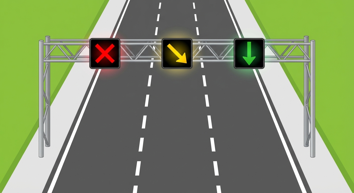 Al observar que se enciende un aspa roja en el semáforo de carril por el que está circulando, ¿qué obligación tiene el conductor?