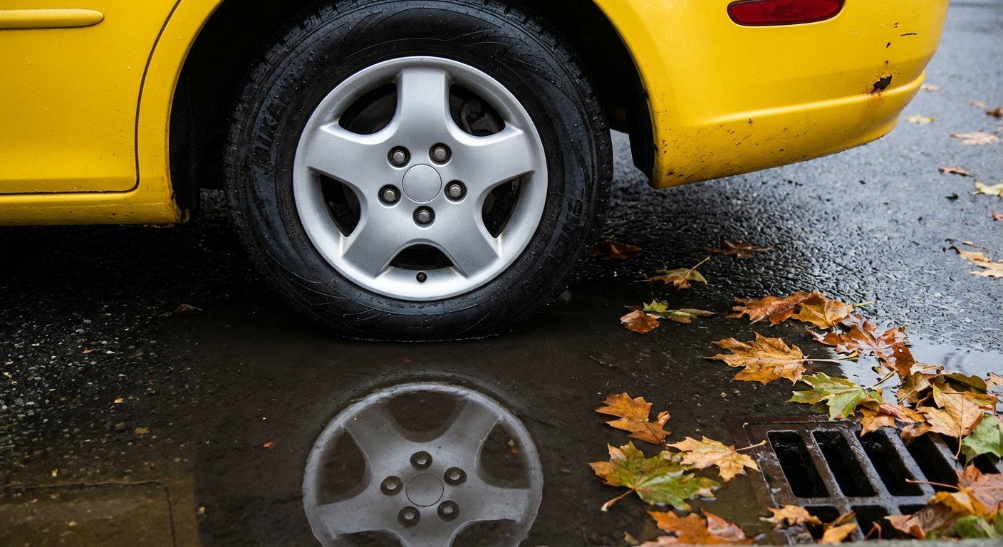 Cuando llueve, las ruedas del vehículo, ¿cómo se agarran a la calzada?