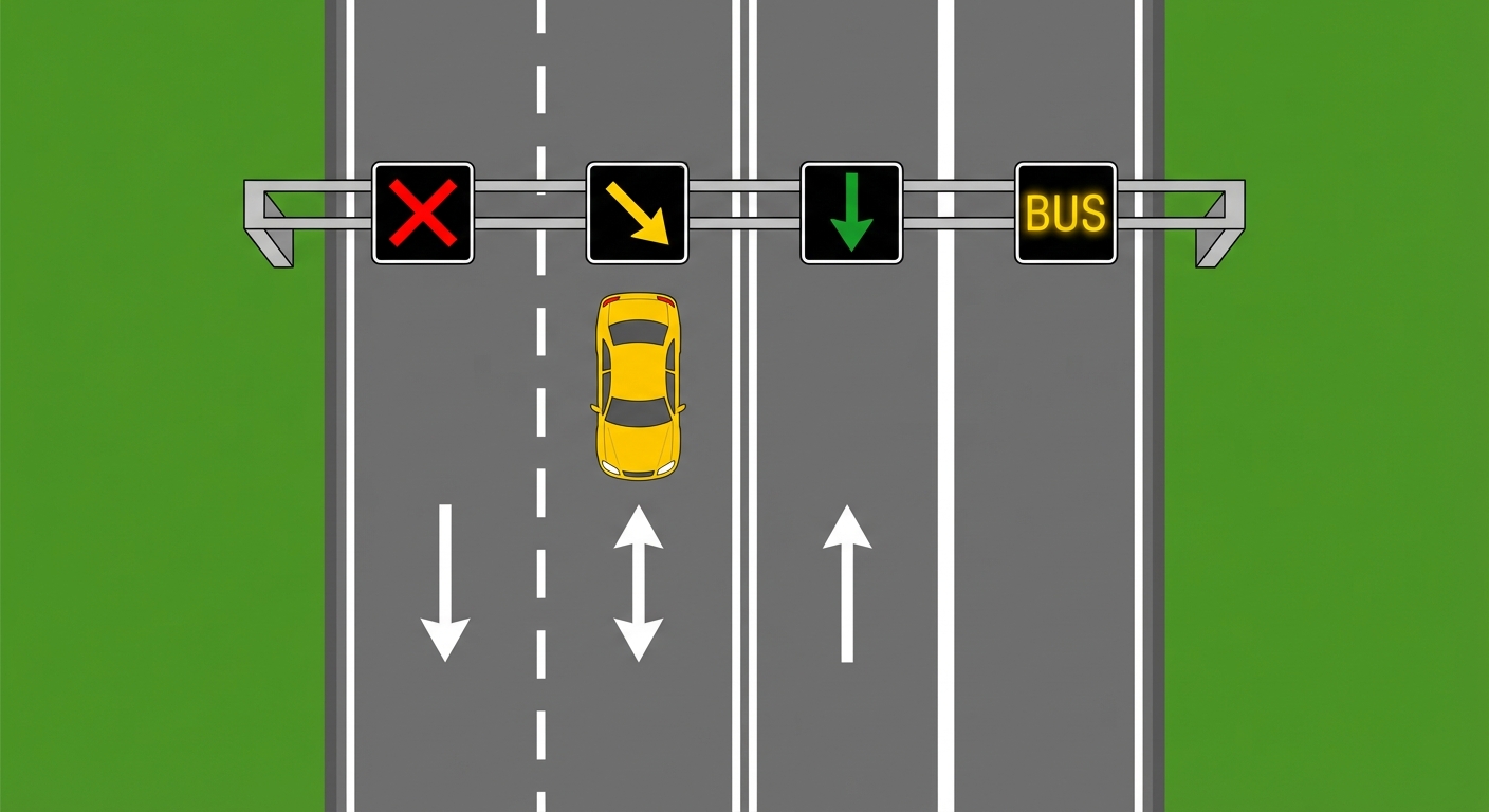 Observando las marcas viales que delimitan el carril por el que se desplaza, el conductor del turismo amarillo...