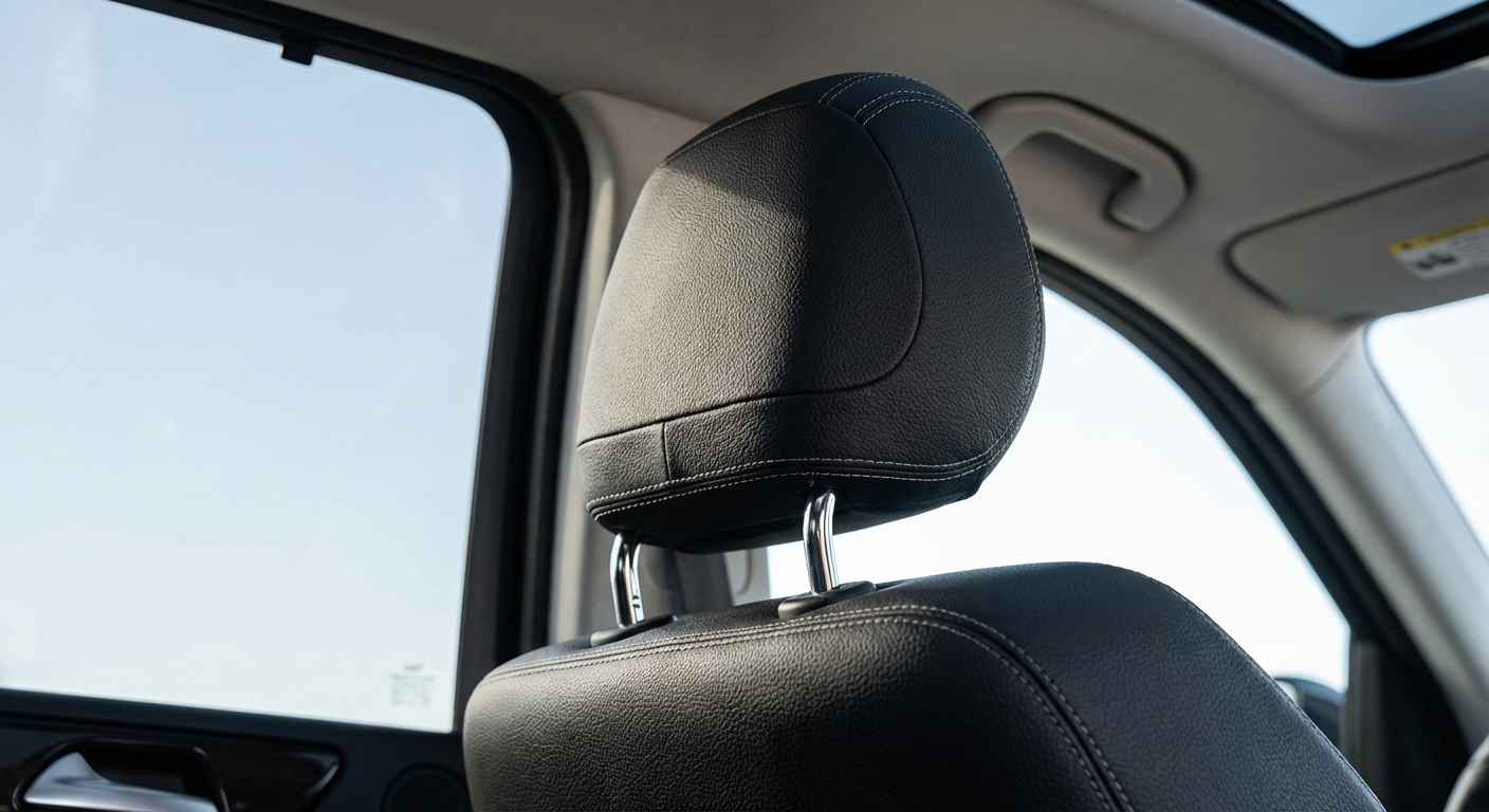 Para un ajuste óptimo, la altura de la parte superior del reposacabezas debe colocarse...