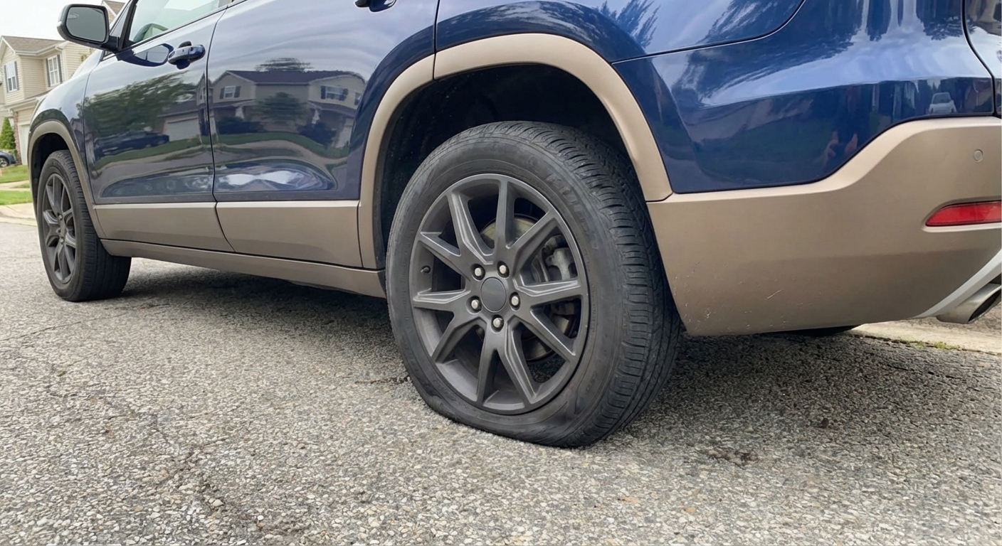 Si durante la circulación se produce un reventón en un neumático, ¿es recomendable realizar una frenada brusca?