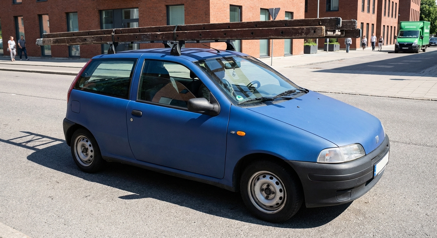 Si circula en un vehículo que no está destinado al transporte de mercancías, ¿está permitido que la carga sobresalga por la parte delantera?