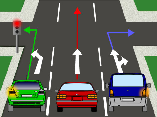 En esta intersección, ¿qué vehículos están obligados a detenerse?