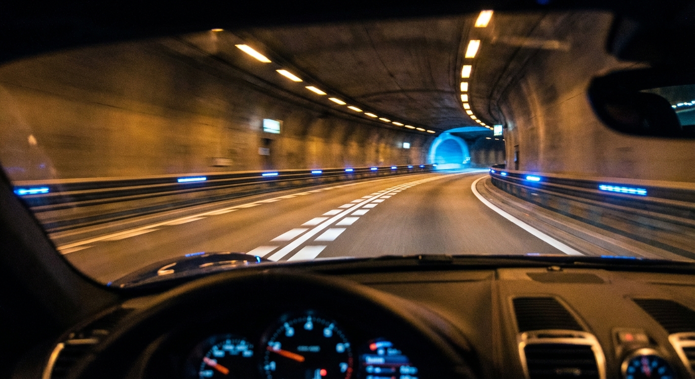 ¿De qué sistema de alumbrado debe hacer uso un vehículo que circula por un túnel dotado de iluminación suficiente?