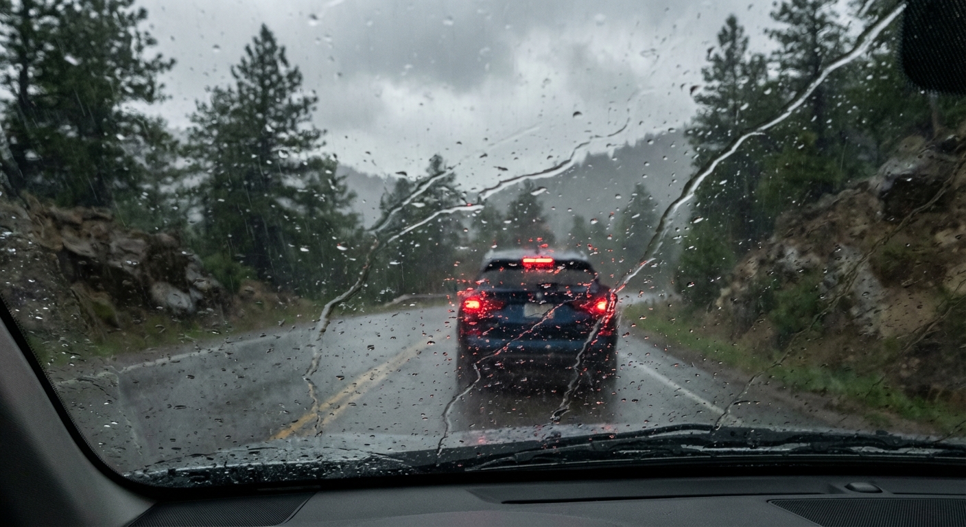 Si se encuentra circulando bajo una lluvia intensa, ¿qué medidas de precaución debe adoptar para garantizar la seguridad?