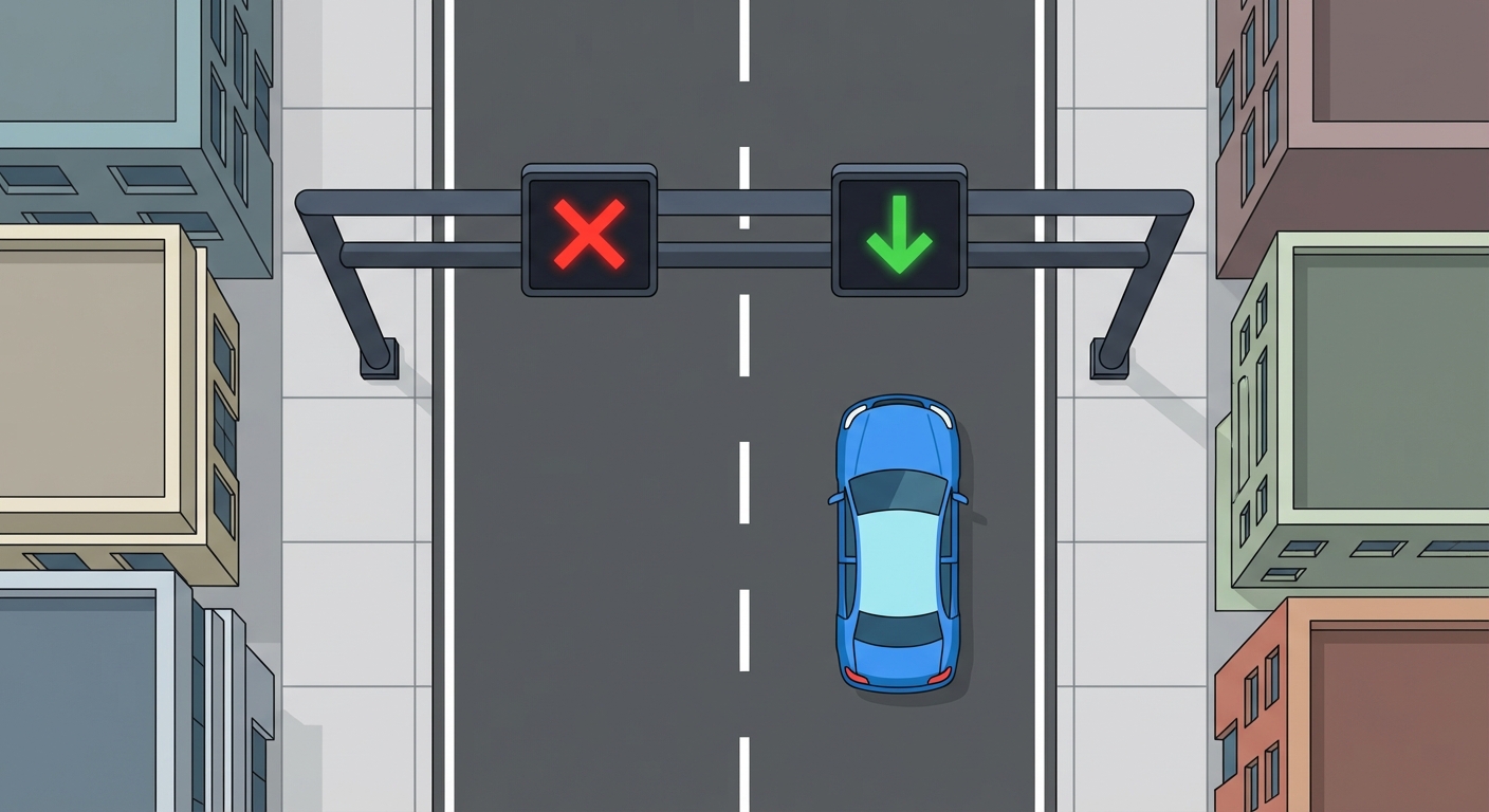 Al encontrarse en un carril regulado por un semáforo cuadrado con una flecha verde encendida, ¿persiste la obligación de cumplir con lo ordenado por una señal de stop o de ceda el paso?