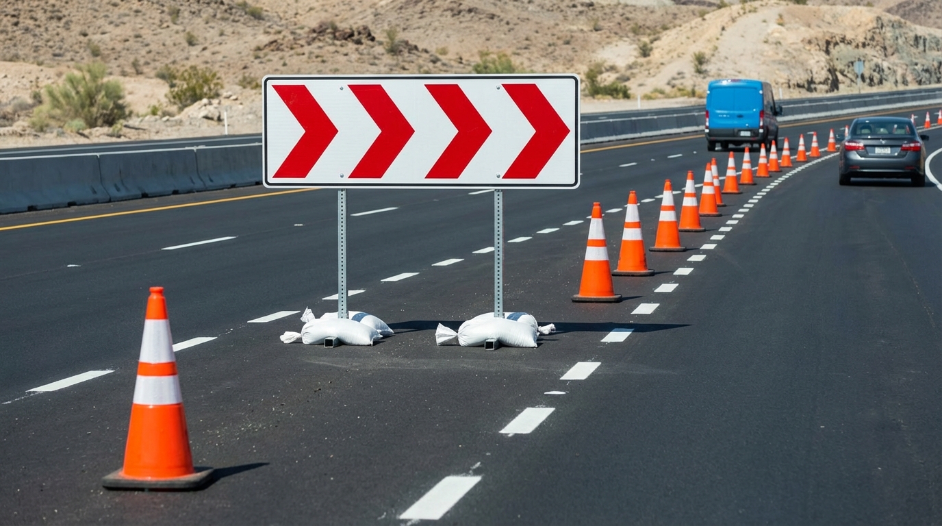 Ante la presencia de estos dispositivos de balizamiento en la vía, ¿qué mensaje se está transmitiendo al conductor?