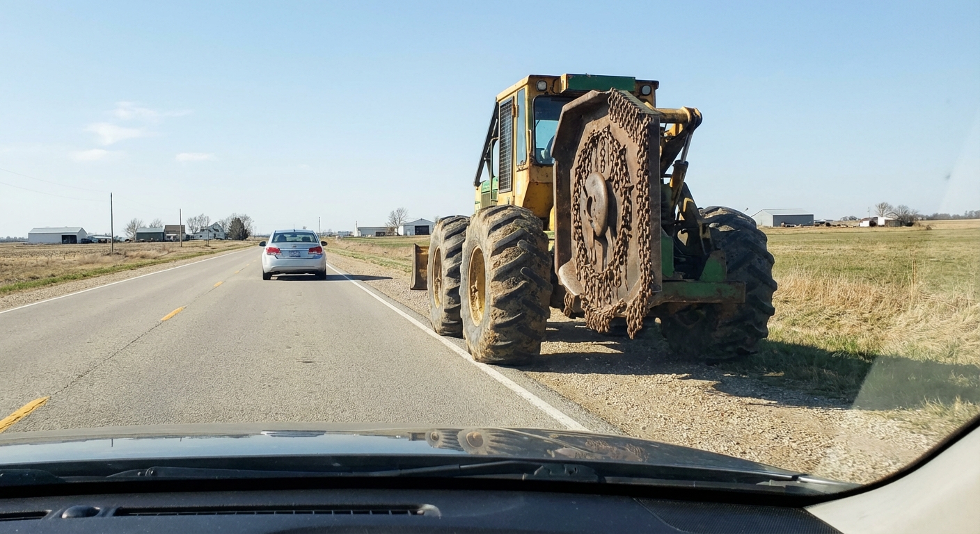 Circula con su turismo por el arcén detrás del tractor para facilitar el adelantamiento a un camión. ¿Es correcto?