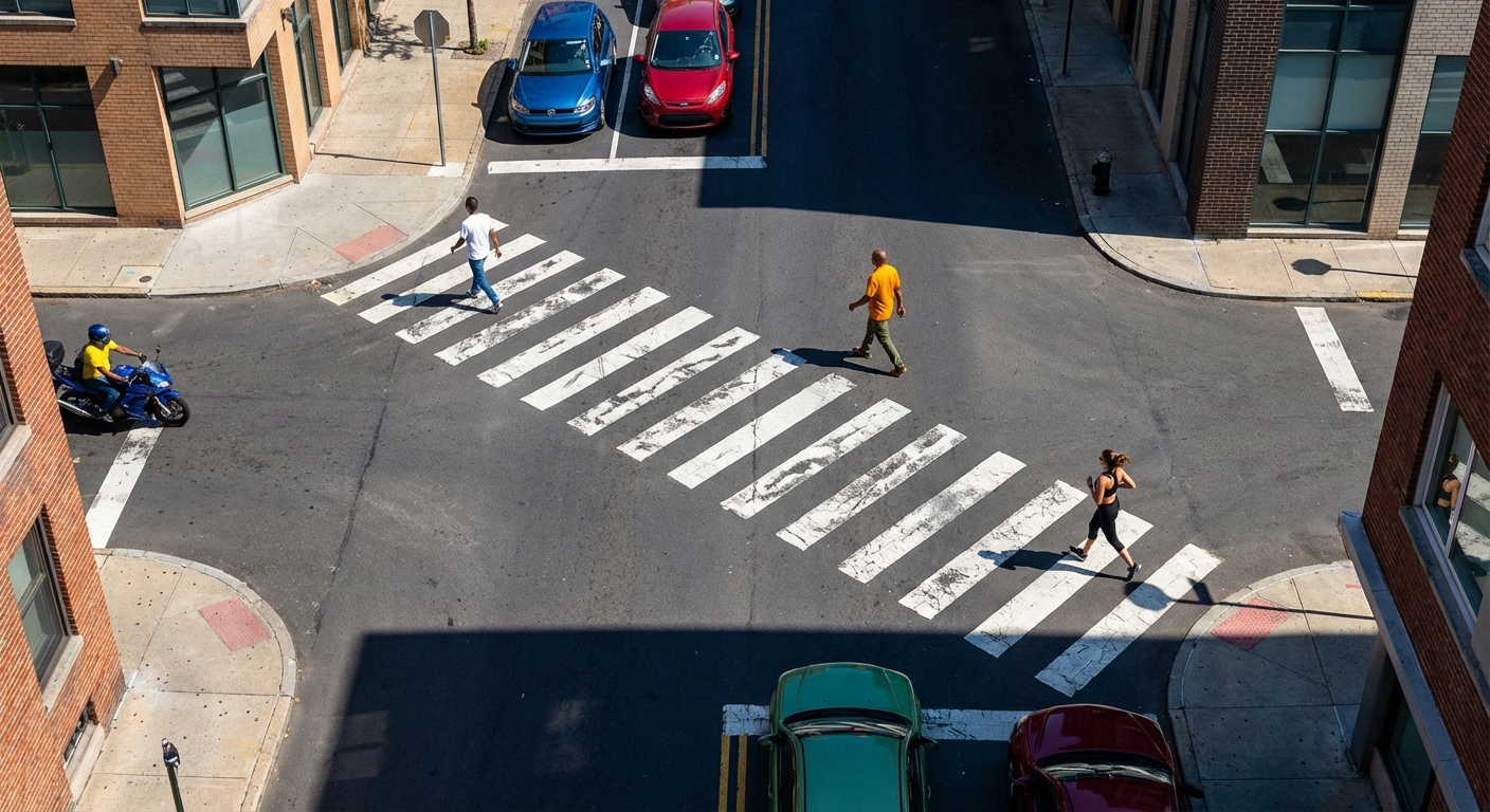 Hay muchos vehículos circulando y prevé que va a quedar detenido en el paso para peatones. ¿Debe entrar en el paso?