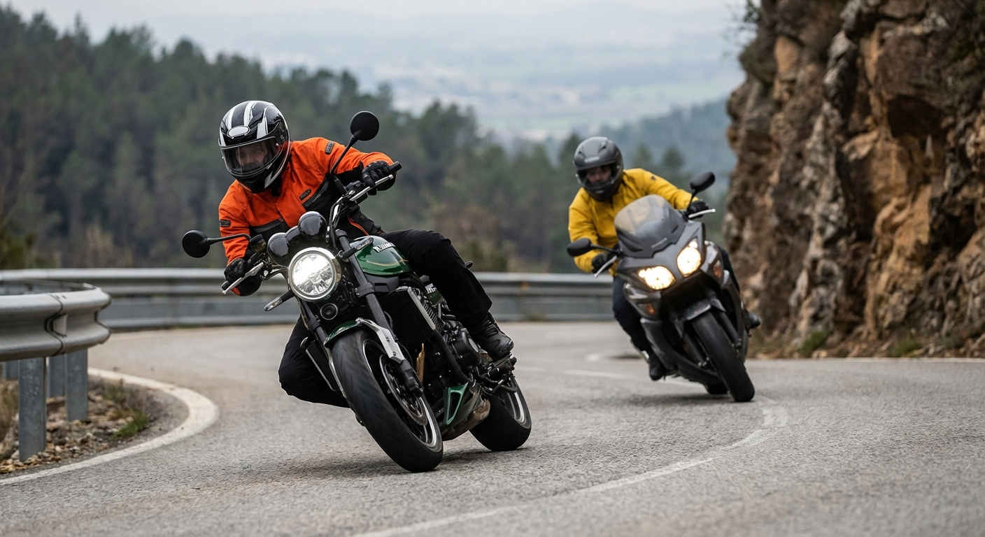 Al efectuar un giro de radio muy reducido con su motocicleta circulando a una velocidad lenta, ¿qué precaución de seguridad debe observar?