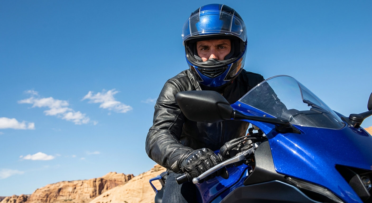 Al circular a los mandos de una motocicleta, ¿está permitido llevar el casco de protección sin que esté debidamente abrochado?