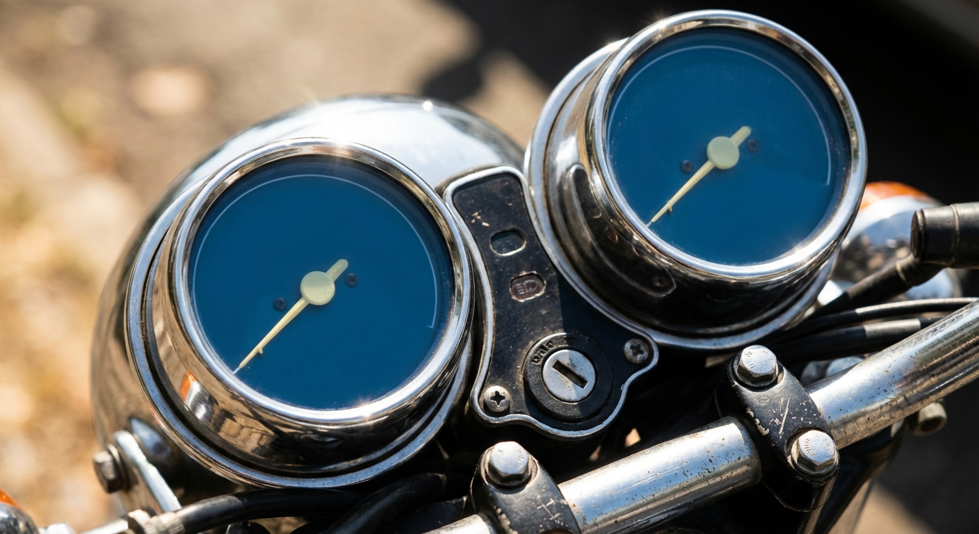 ¿Qué parámetro mide el indicador del cuentarrevoluciones integrado en el panel de instrumentos de una motocicleta?