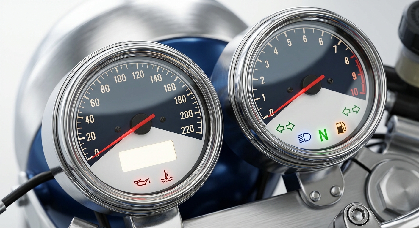 ¿Cuál es la utilidad del tacómetro situado en el cuadro de mandos de una motocicleta?