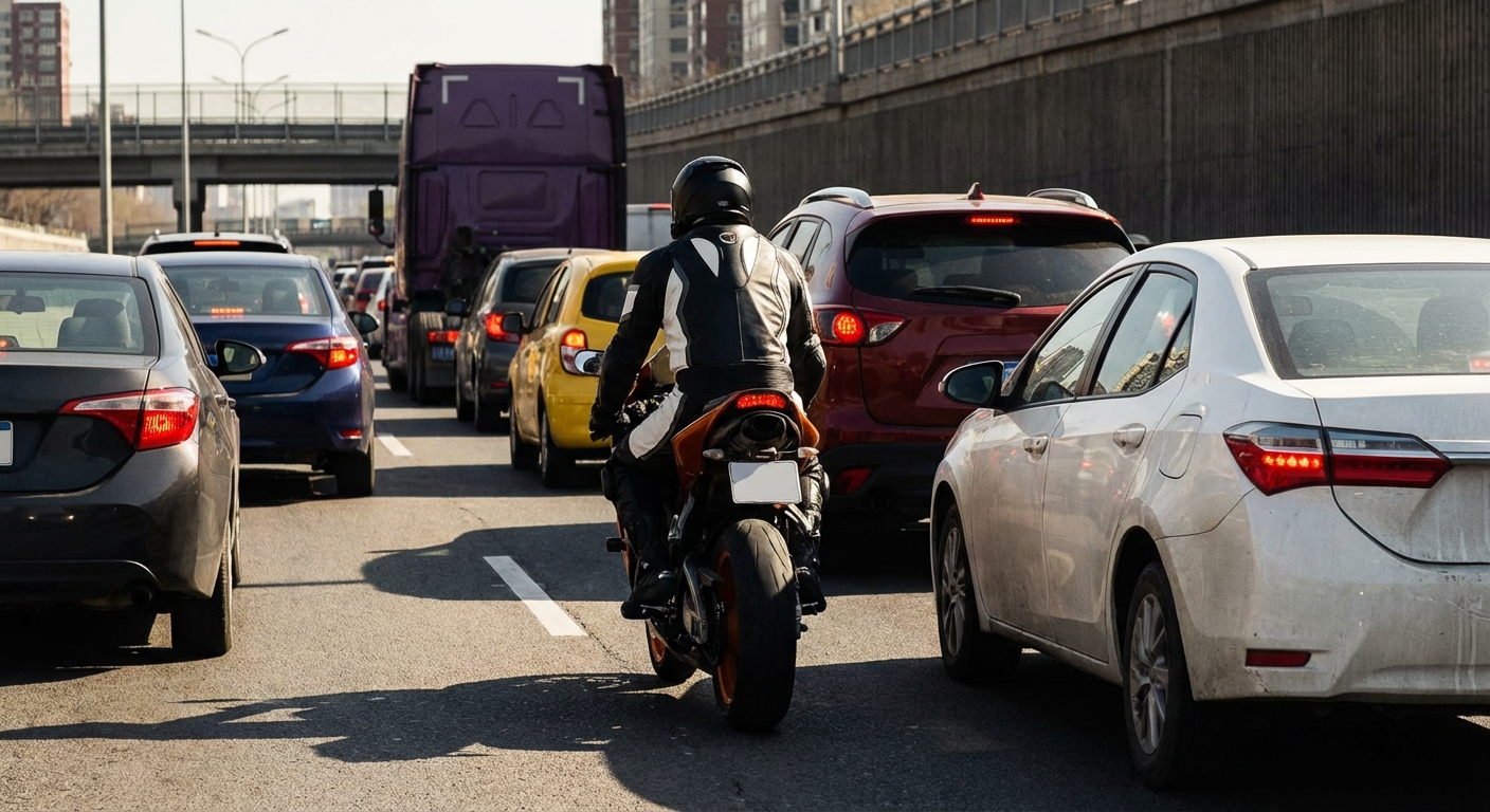 ¿Circula correctamente el motorista que observamos en la imagen?