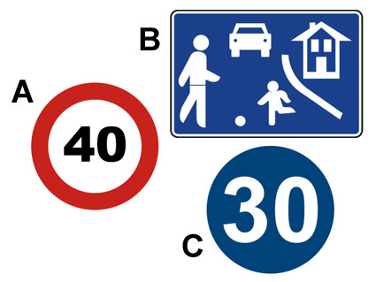 Podrá circular a 45 kilómetros por hora por una vía indicada con...
