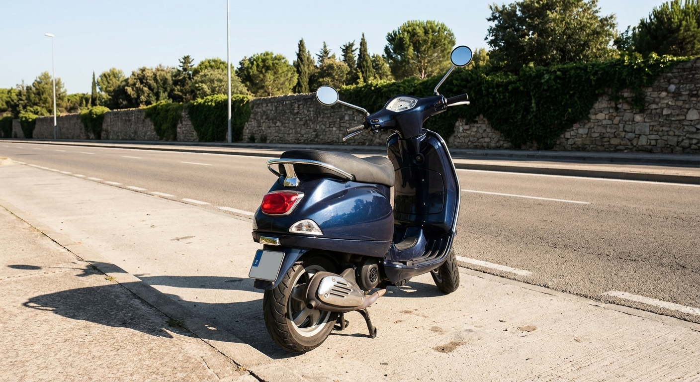 ¿Es correcto el lugar donde está estacionado el ciclomotor?