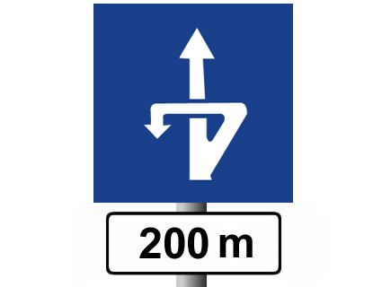 Según la señal a 200 metros podemos efectuar un cambio de sentido, ¿cómo lo efectuaremos?