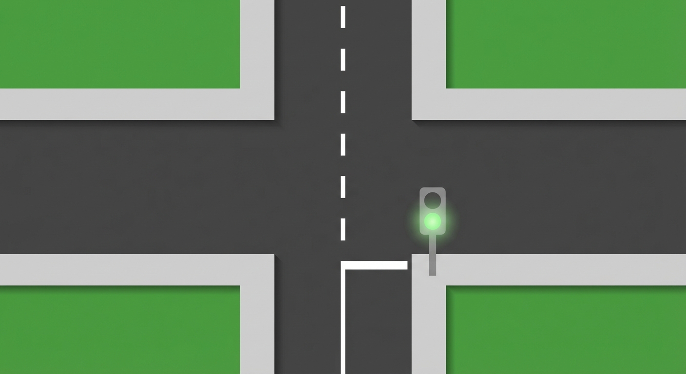 En la intersección que se observa en la imagen, ¿le está permitido al conductor llevar a cabo la maniobra de cambio de sentido?