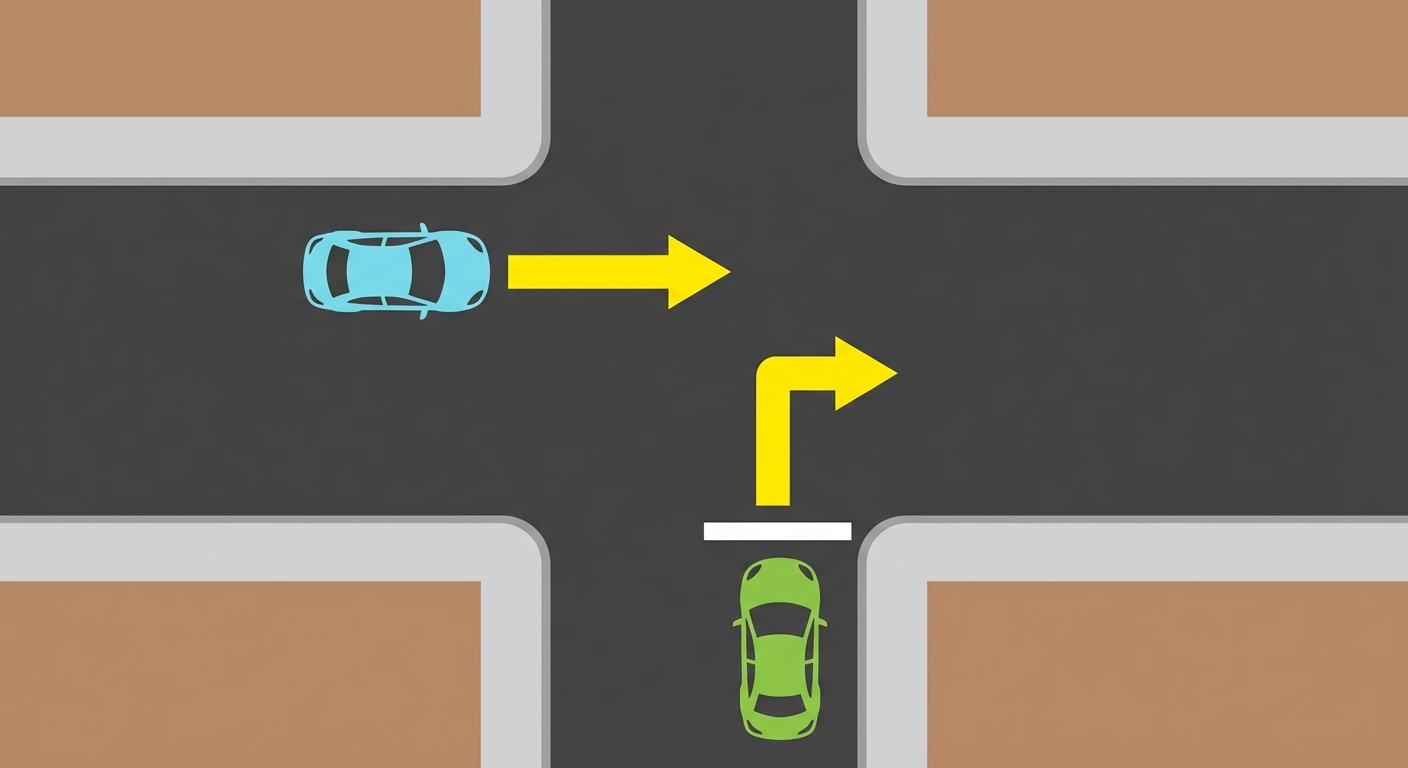 En la intersección de la imagen, ¿quién tendrá preferencia de paso?
