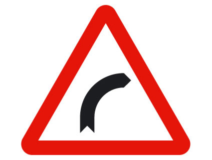 Si encontramos esta señal, y circulamos a velocidad excesiva, nuestro ciclomotor se puede ir hacia: