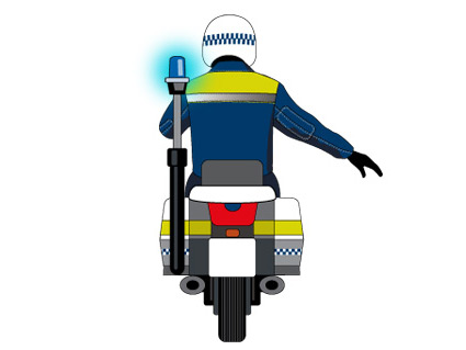 Este Agente de circulación le ha adelantado, ¿qué le está indicando con el brazo?