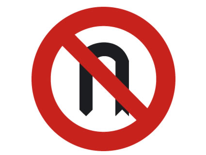 ¿Podremos efectuar un cambio de dirección a la izquierda a la vista de esta señal?