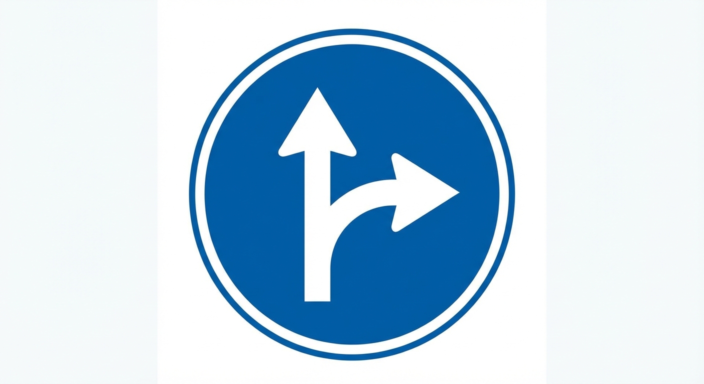 ¿Qué instrucción específica establece esta señalización vertical para los conductores respecto a la trayectoria que deben seguir?