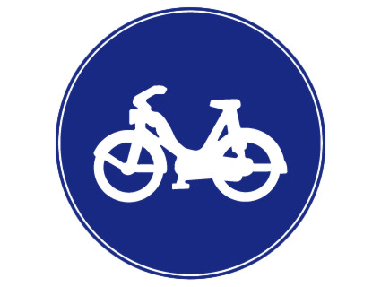 El conductor de un ciclomotor, ¿debe circular por la vía indicada con esta señal?