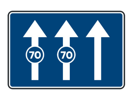 Esta señal indica que los carriles sobre los que están situadas las señales de velocidad mínima...