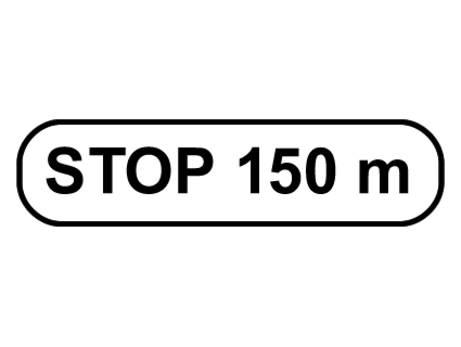 Este panel, colocado bajo la señal de ceda el paso, indica la distancia...